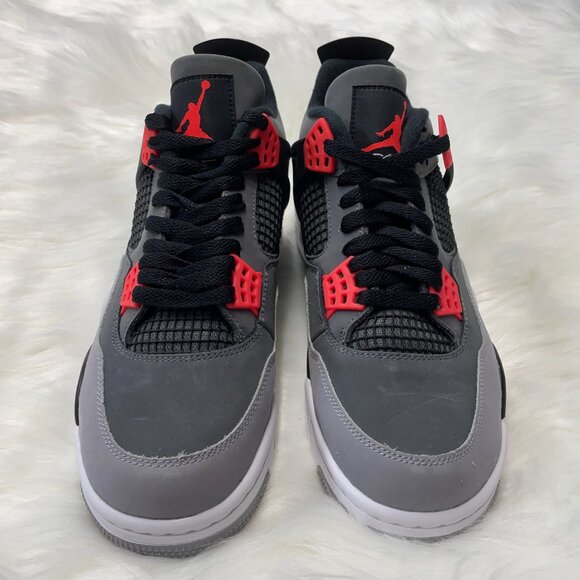 Nike Jordan 4 \'Infrared\' Retro Mens Basketball Shoes Grey DH6927-061 VNDS Size 9 main image 8